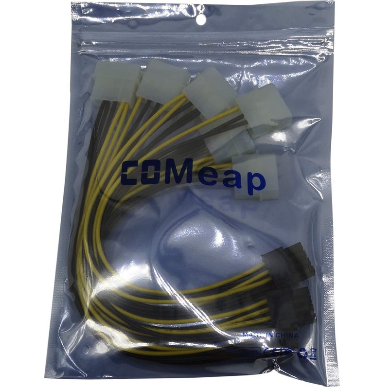 COMeap (3-Pack Molex to 6 Pin 8 Pin GPU Power Adapter, 8 Pin (6+2) Male PCI Express to 2X Molex PCIe Power Adapter Cable 9-inch(23cm) - Image 5